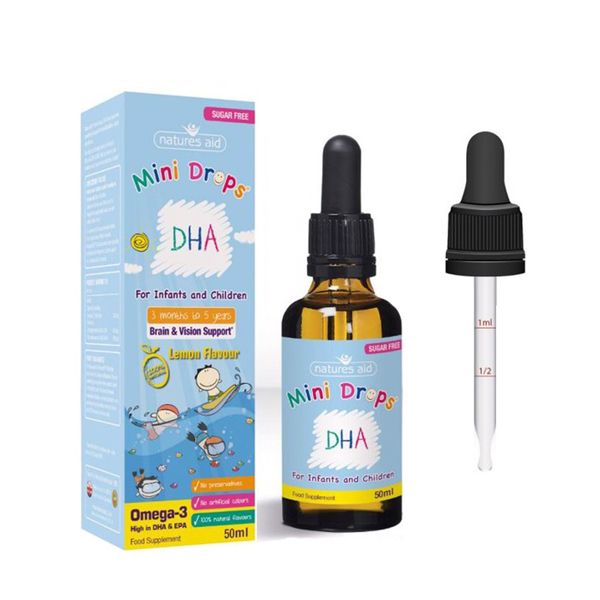 DHA Drops của Anh 50ml (Dạng Giọt Cho Bé Từ 3 Tháng Đến 5 Tuổi)