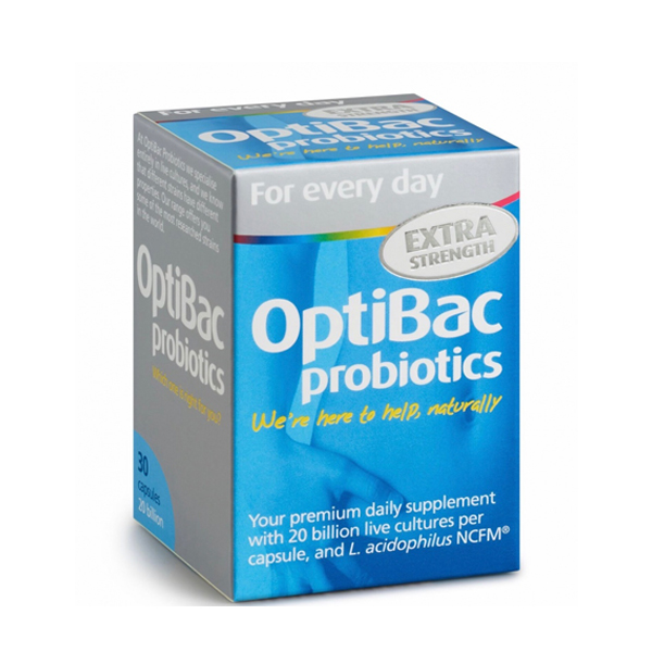 Men vi sinh OPTIBAC PROBIOTICS EXTRA STRENGTH của Anh - 30 viên (xanh da trời )