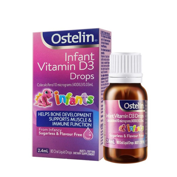 Ostelin Infant Vitamin D3 Drops chai 2.4ml từ Úc