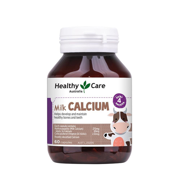 Milk Calcium Healthy Care Úc 60 viên- viên sữa canxi cho bé